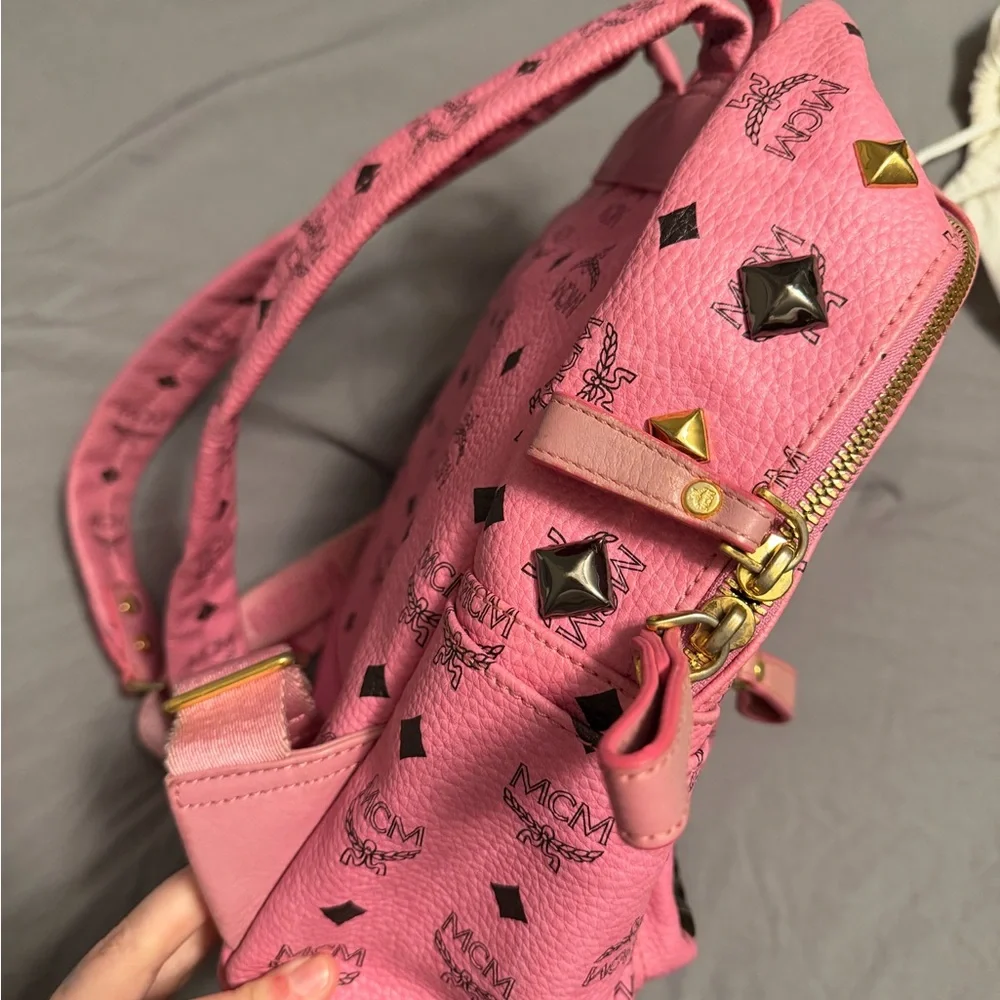 MCM Pink Visteris Backpack 12” - Picture 5 of 16